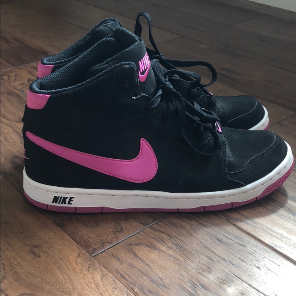 Nike Pink/Black High tops.